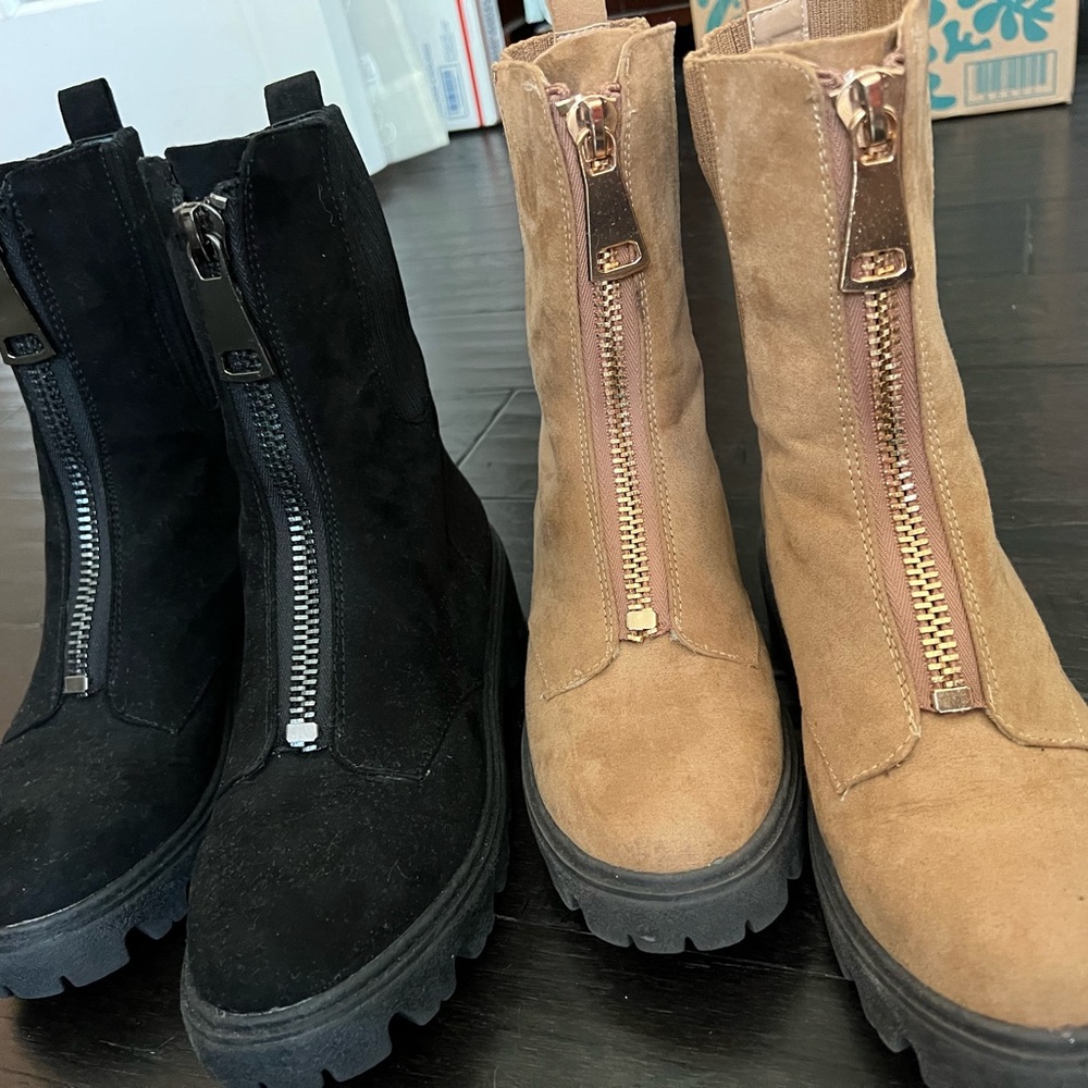 2 pairs of journee zipper boots sz7